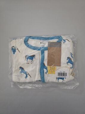 NWT Kyte Baby Footie in Horse Long Sleeve Snap Closures 12-18 months